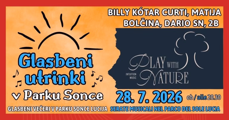 Glasbeni utrinki v Parku Sonce: PLAY WITH NATURE večer (B.K.Curti, M. Bolčina, Dario SN, 2B)