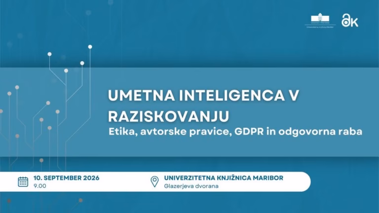 UMETNA INTELIGENCA V RAZISKOVANJU: Etika, avtorske pravice, GDPR in odgovorna raba