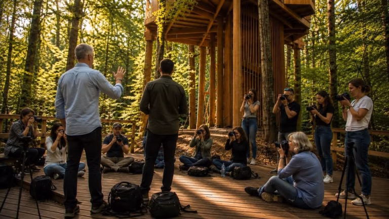 Fotografska delavnica na Drevesni hiši z Juretom Kravanjo in Žigo Gričnikom