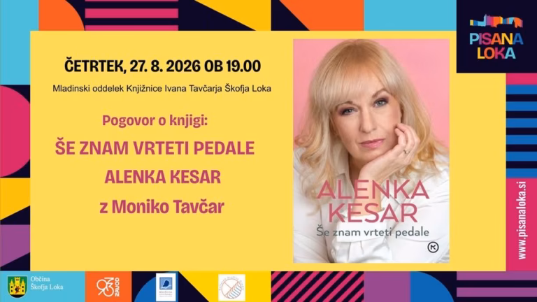 Pogovor o knjigi – ŠE ZNAM VRTETI PEDALE Z ALENKO KESAR