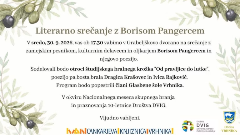 Literarno srečanje z Borisom Pangercem