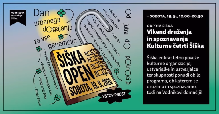 Odprta Šiška na Vodnikovi domačiji 2026 | ŠIŠKA OPEN