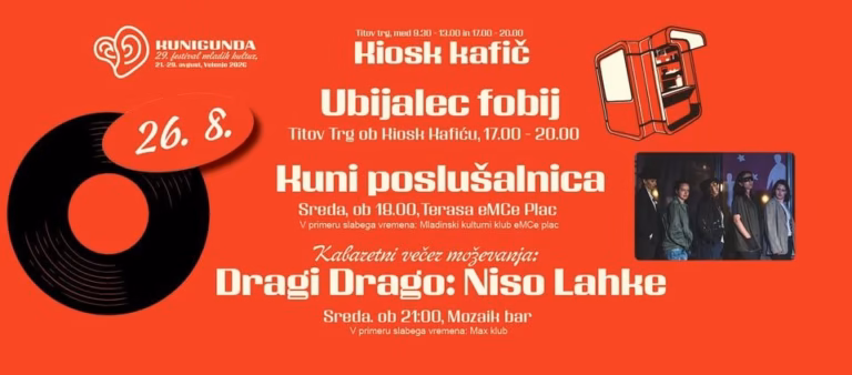Kunigunda: Ubijalec fobij, Kuni poslušalnica, Kabaretni večer moževanja – Dragi Drago: Niso lahke