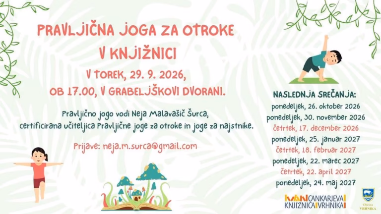 Pravljična joga za otroke v knjižnici