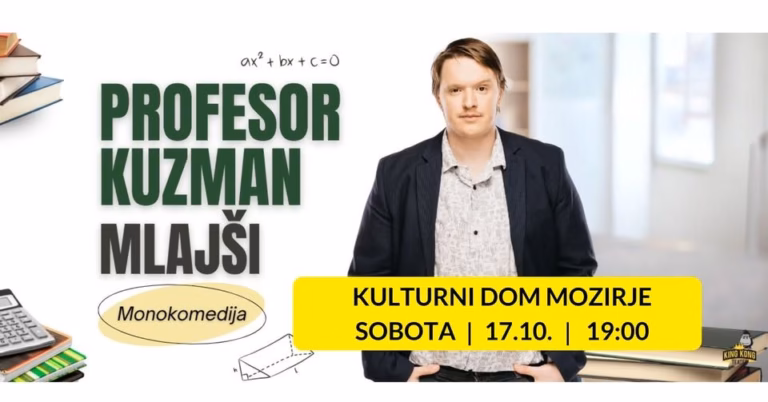 Uroš Kuzman v komediji Profesor Kuzman mlajši