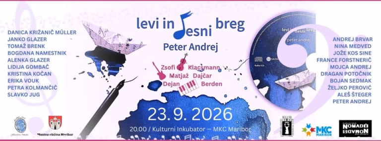 Koncert uglasbene poezije: LEVI IN DESNI BREG Peter Andrej & Band