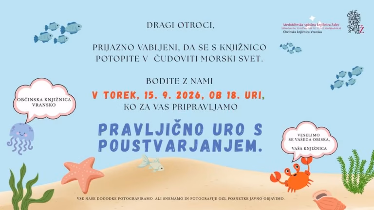 Pravljična ura s poustvarjanjem v Občinski knjižnici Vransko