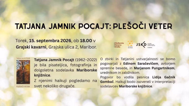 Predstavitev zbirke: TATJANA JAMNIK POCAJT – PLEŠOČI VETE