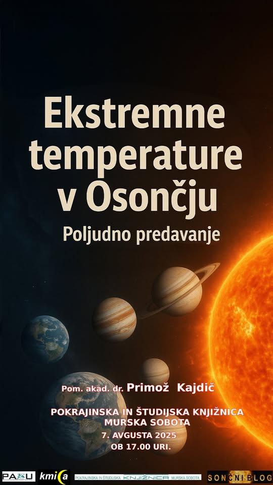 Predavanje Primoža Kajdiča: Ekstremne temperature v Osončju