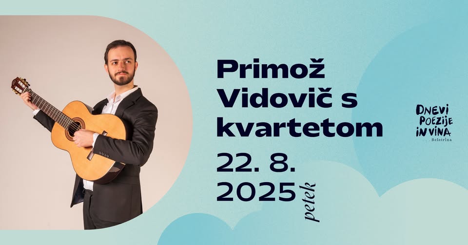 Koncert Primož Vidović s kvartetom │ Dnevi poezije in vina
