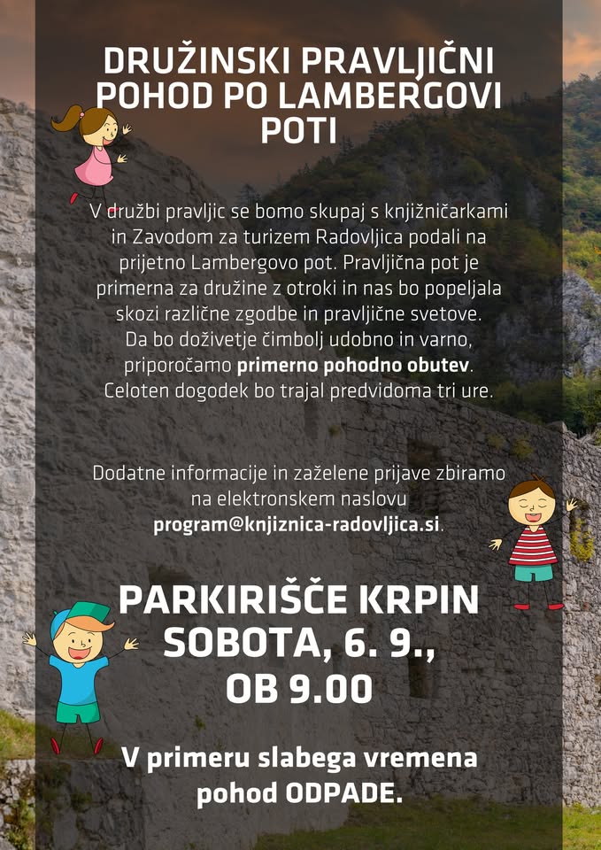 Družinski pravljični pohod po Lambergovi poti