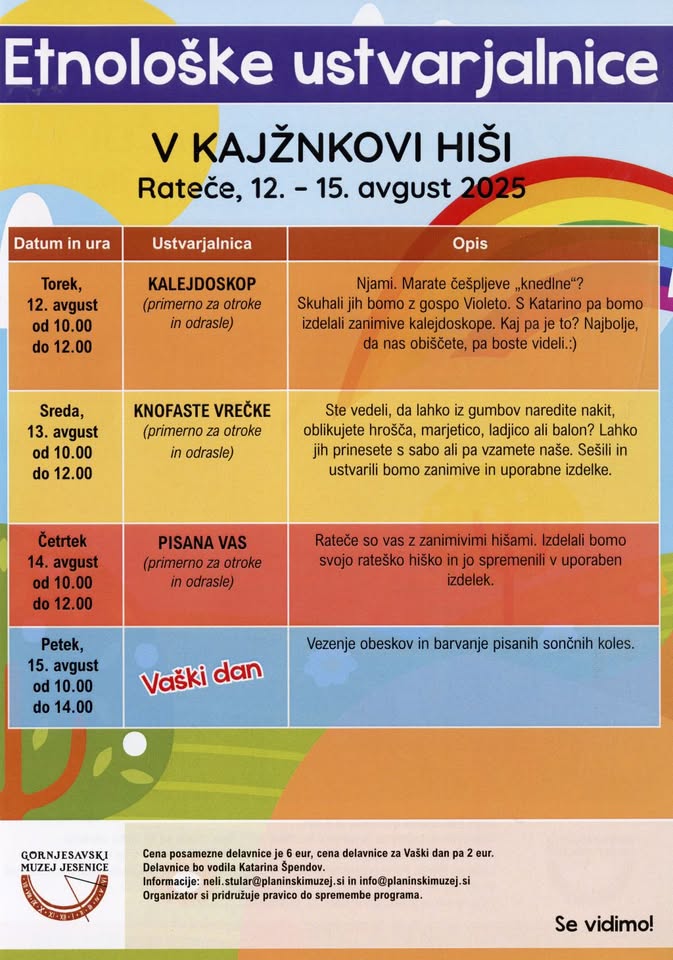 Etnološke delavnice v Kajžnkovi hiši