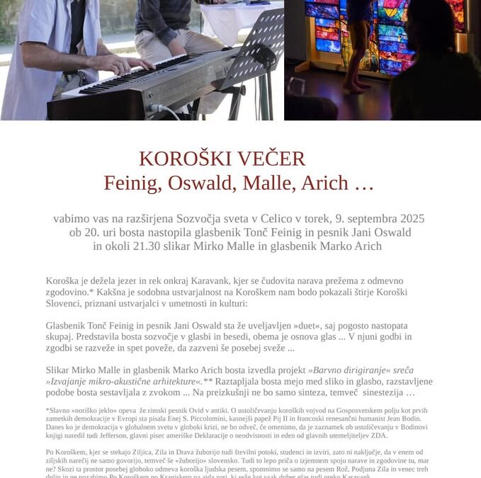 KOROŠKI VEČER: Feinig, Oswald, Krušič, Malle, Arich …