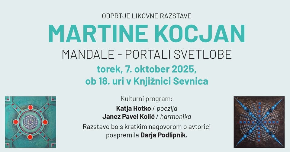 Odprtje likovne razstave Martine Kocjan: Mandale - portali svetlobe