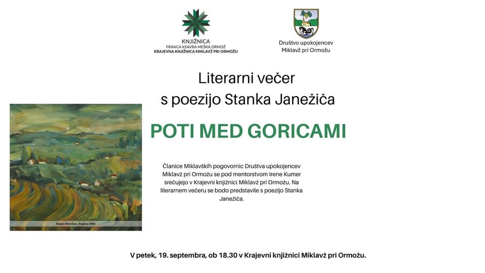 Literarni večer Poti med goricami