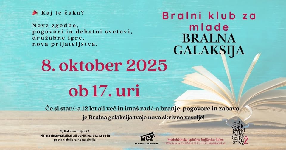 Bralna galaksija – bralni klub za mlade v Občinski knjižnici Žalec