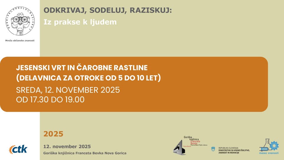 Jesenski vrt in čarobne rastline (delavnica za otroke od 5 do 10 let)