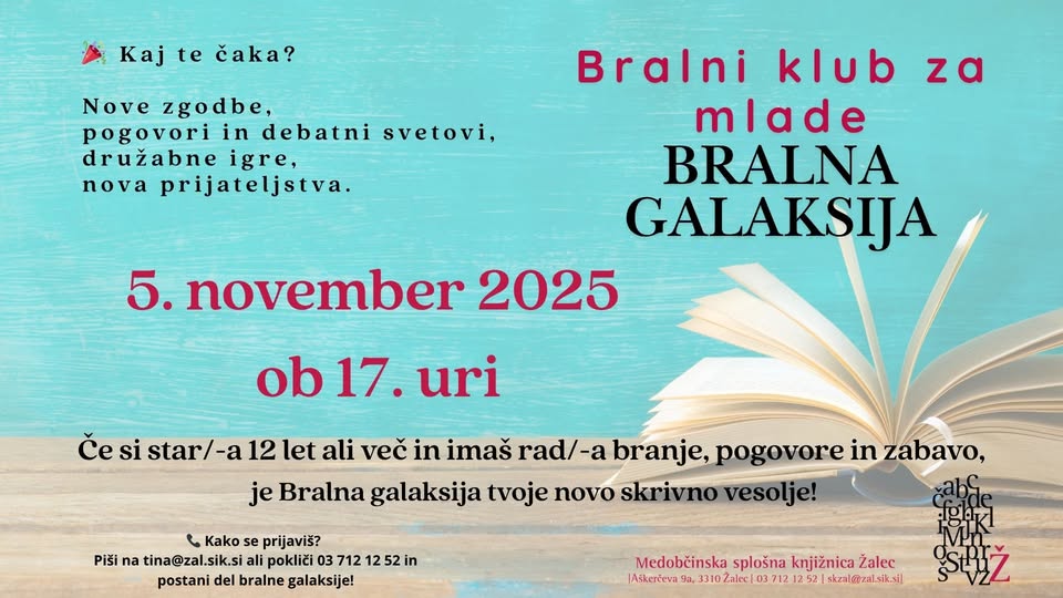 Bralna galaksija – bralni klub za mlade v Občinski knjižnici Žalec