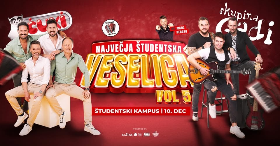 Največja študentska veselica // 10. december // Čuki & Gadi