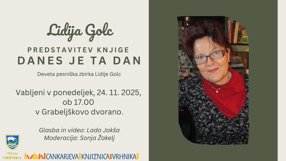 Lidija Golc: predstavitev knjige Danes je ta dan