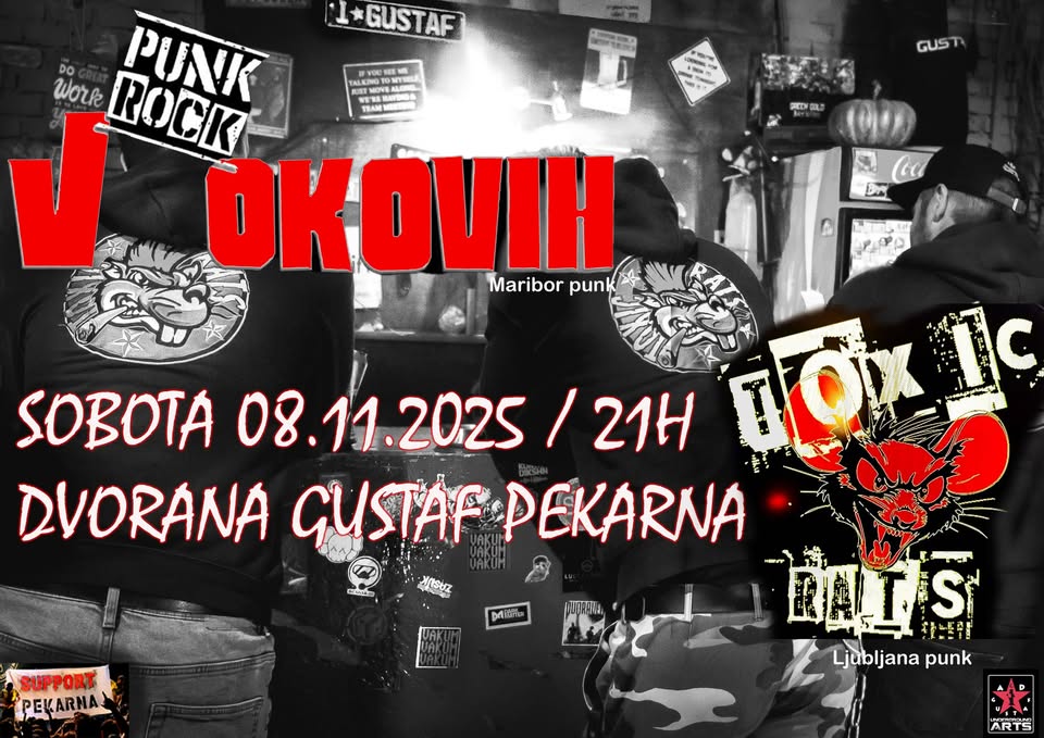 Punk koncert: V OKOVIH (Mb), TOXIC RATS (Lj)