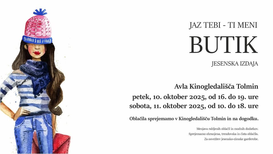 JAZ TEBI – TI MENI BUTIK, izmenjevalnica oblačil