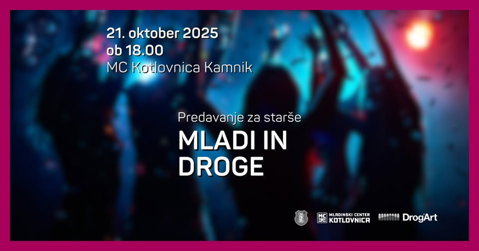 Predavanje za starše – Mladi in droge