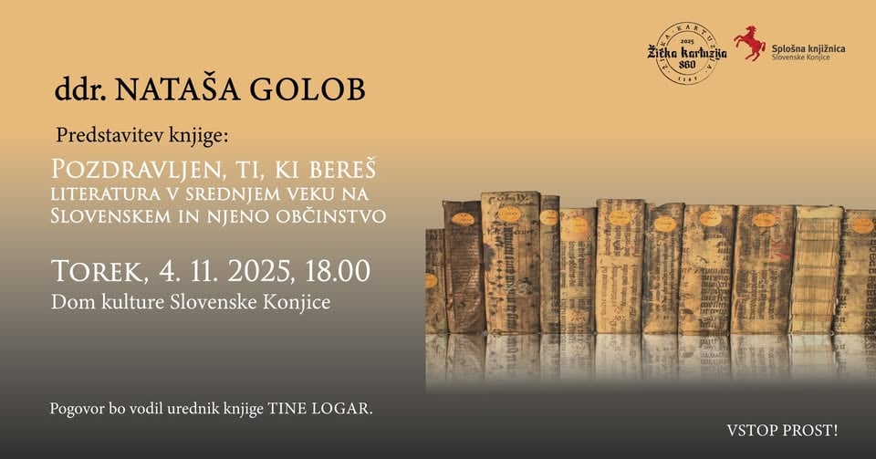 Predstavitev knjige ddr. Nataše Golob: Pozdravljen, ti, ki bereš