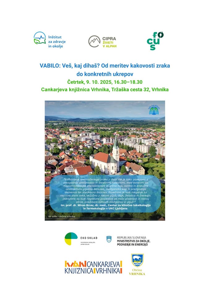 Veš, kaj dihaš? Od meritev kakovosti zraka do konkretnih ukrepov