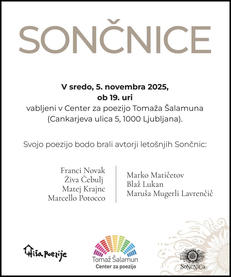 Sončnice 2025 (Novak, Lavrenčič, Matičetov, Lukan, Čebulj, Krajnc, Potocco)