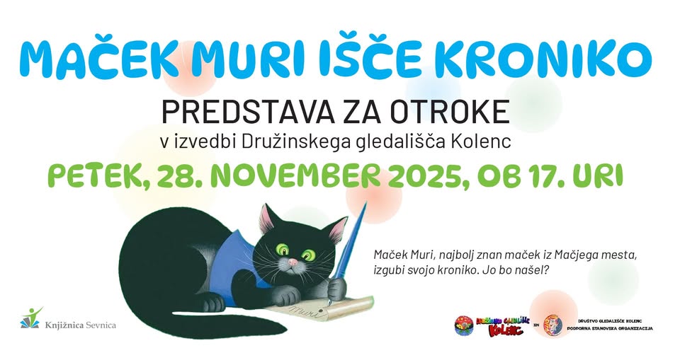 MAČEK MURI IŠČE KRONIKO -predstava za otroke v Knjižnici Sevnica