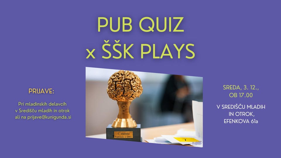 Pub Quiz v Središču mladih in otrok