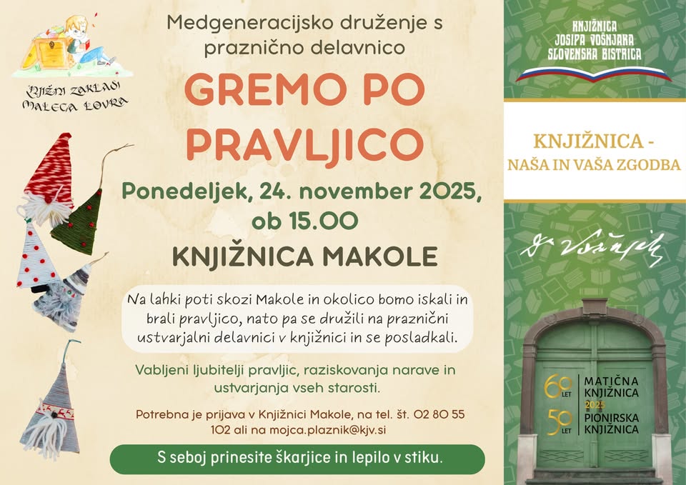 Medgeneracijsko druženje s praznično delavnico GREMO PO PRAVLJICO
