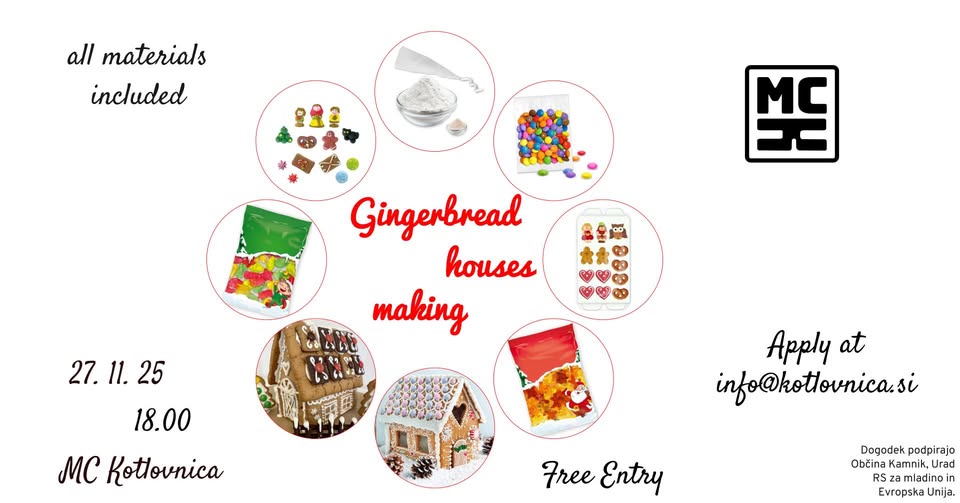 Delavnica izdelave medenih hišk / gingerbread house workshop