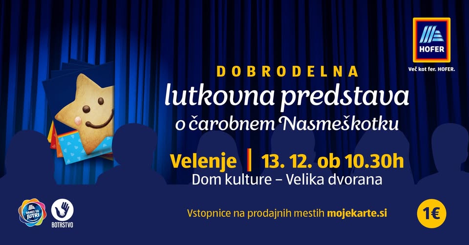 Dobrodelna lutkovna predstava Pravljica o čarobnem piškotku | Velenje