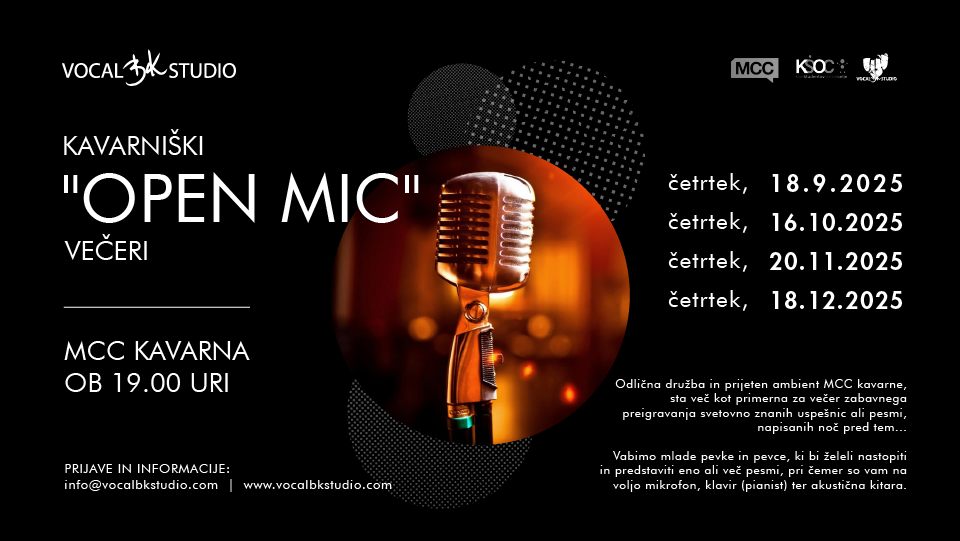 Kavarniški OPEN MIC večeri