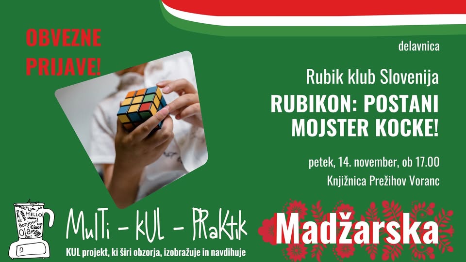 Rubik klub Slovenija: RubikON: postani mojster kocke! / delavnica
