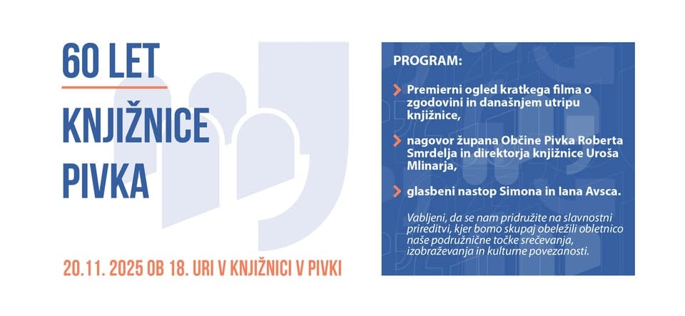 Prireditev ob 60. obletnici Knjižnice Pivka