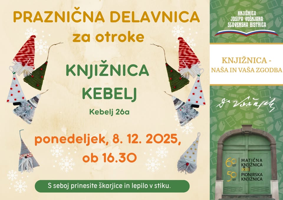 Praznična delavnica za otroke v KNJIŽNICI KEBELJ
