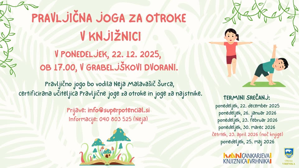 Pravljična joga za otroke v knjižnici
