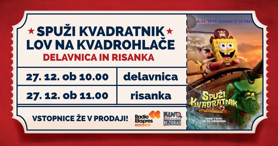 SPUŽI KVADRATNIK: LOV NA KVADROHLAČE: Delavnica in risanka