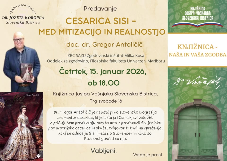 Predavanje CESARICA SISI - MED MITIZACIJO IN REALNOSTJO