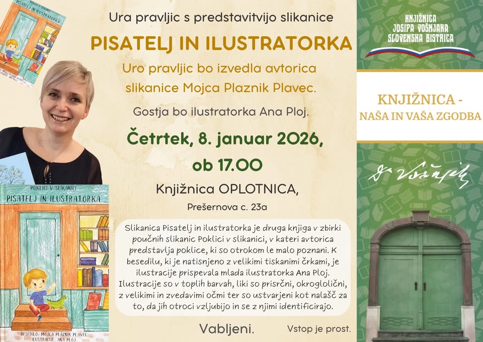 Ura pravljic s predstavitvijo slikanice PISATELJ IN ILUSTRATORKA