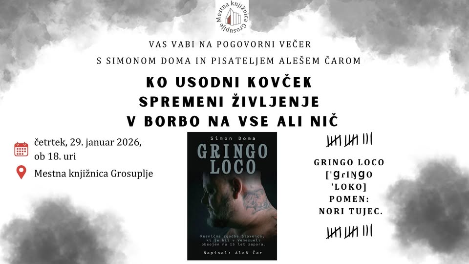 pogovorni večer z Gringo-m Loco-m: Ko usodni kovček spremeni življenje v borbo na vse ali nič