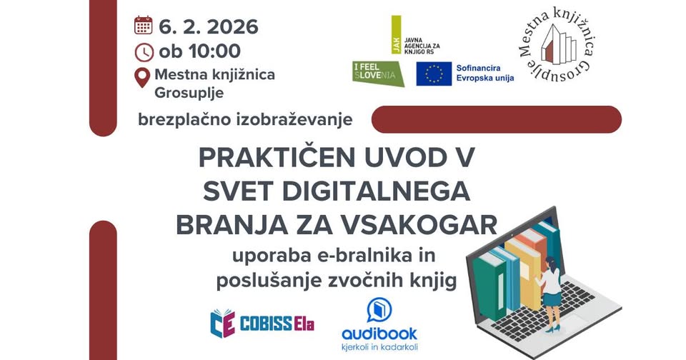 Izobraževanje: PRAKTIČEN UVOD V SVET DIGITALNEGA BRANJA ZA VSAKOGAR
