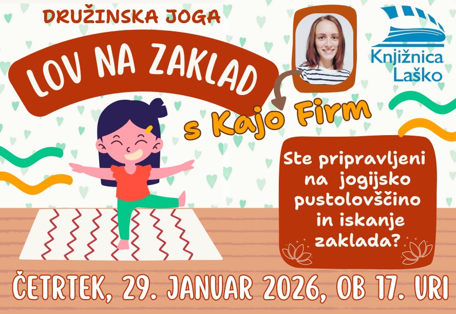 Družinska joga s Kajo Firm v Knjižnici Laško