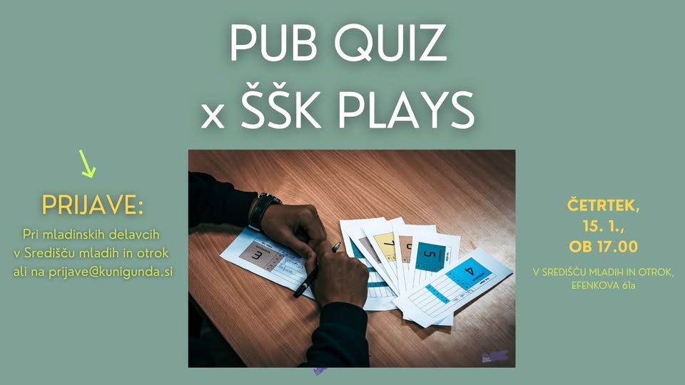 Pub Quiz v Središču mladih in otrok