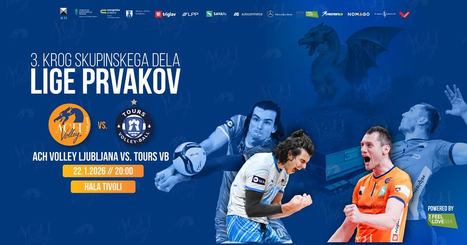 𝗟𝗜𝗚𝗔 𝗣𝗥𝗩𝗔𝗞𝗢𝗩 𝗩 𝗢𝗗𝗕𝗢𝗝𝗞𝗜: ACH Volley Ljubljana Tours VB by I Feel Slovenia