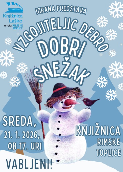 Igrana predstava Dobri snežak v Knjižnici Rimske Toplice