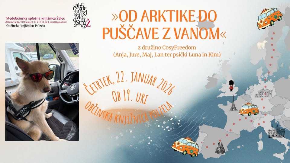 Od Arktike do puščave z vanom«, potopisno predavanje v Občinski knjižnici Polzela